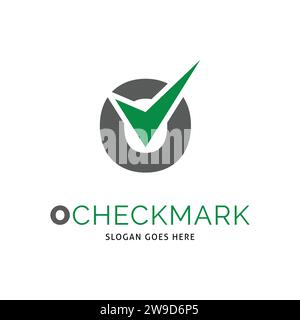 Initial Letter O Checkmark Icon Vector Logo Template Illustration Design Stock Vector