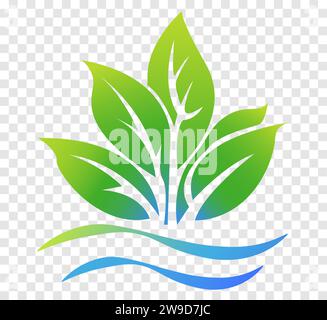 Hydroponics aeroponic logo template, health food icon, organic vegetable garden. Eco-friendly growing. Vector illustration Stock Vector