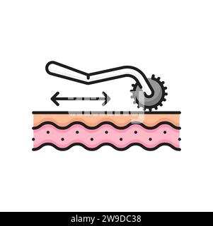 Derma roller icon Vector symbol or sign set collection in black and ...