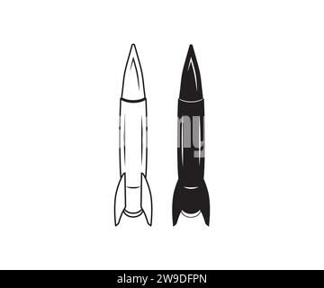 Rocket Vector, Rocket Clipart, Spaceship Outline, Rocket Clipart, Mid Century Vintage Rockets, Rocket Ship, Space Stock Vector