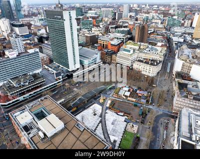 Aerial image of Manchester Piccadilly gardens Stock Photo