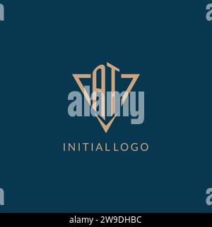 AT logo initials triangle shape style, creative logo design vector graphic Stock Vector