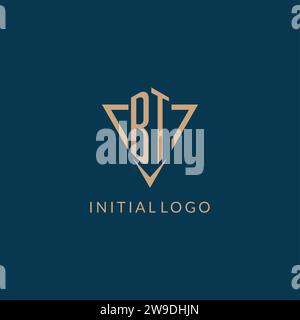 BT logo initials triangle shape style, creative logo design vector graphic Stock Vector