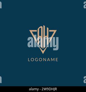 AH logo initials triangle shape style, creative logo design vector graphic Stock Vector