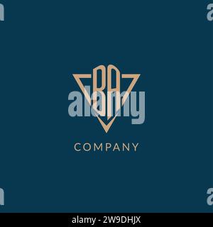 BA logo initials triangle shape style, creative logo design vector graphic Stock Vector