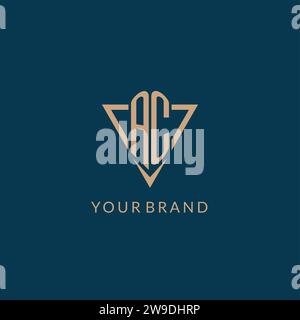 AC logo initials triangle shape style, creative logo design vector graphic Stock Vector
