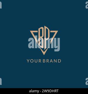 BP logo initials triangle shape style, creative logo design vector graphic Stock Vector