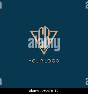 CB logo initials triangle shape style, creative logo design vector graphic Stock Vector