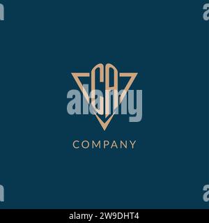 CA logo initials triangle shape style, creative logo design vector graphic Stock Vector