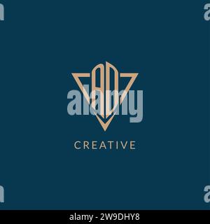 AD logo initials triangle shape style, creative logo design vector graphic Stock Vector