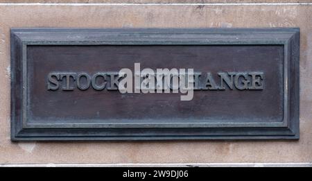 A Sign For The Stock Exchange In NYC Or London Stock Photo