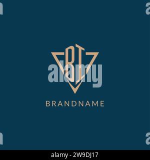 BI logo initials triangle shape style, creative logo design vector graphic Stock Vector