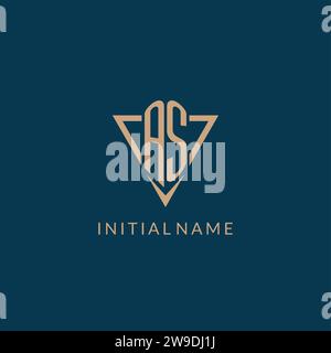 AS logo initials triangle shape style, creative logo design vector graphic Stock Vector