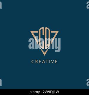 CQ logo initials triangle shape style, creative logo design vector graphic Stock Vector