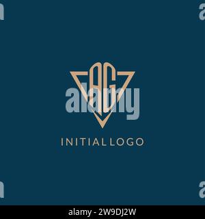 AG logo initials triangle shape style, creative logo design vector graphic Stock Vector