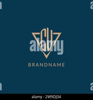 CV logo initials triangle shape style, creative logo design vector graphic Stock Vector