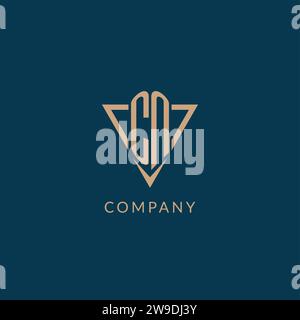 CN logo initials triangle shape style, creative logo design vector graphic Stock Vector