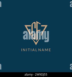 CF logo initials triangle shape style, creative logo design vector graphic Stock Vector
