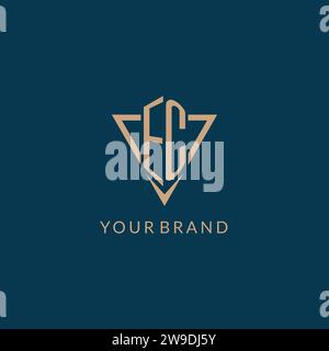 EC logo initials triangle shape style, creative logo design vector graphic Stock Vector