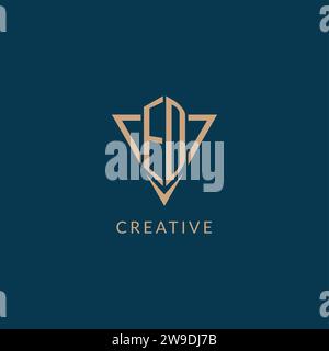 ED logo initials triangle shape style, creative logo design vector graphic Stock Vector
