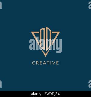 DD logo initials triangle shape style, creative logo design vector graphic Stock Vector