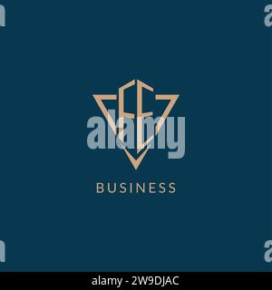FE logo initials triangle shape style, creative logo design vector graphic Stock Vector