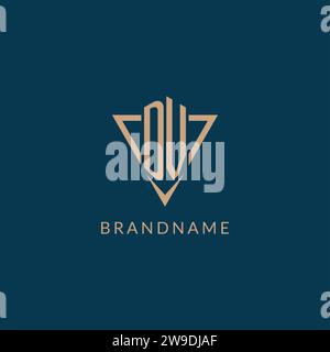 DV logo initials triangle shape style, creative logo design vector graphic Stock Vector