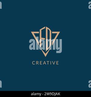 FD logo initials triangle shape style, creative logo design vector graphic Stock Vector