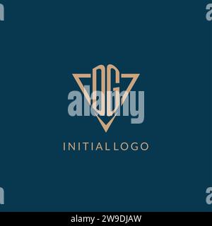 DG logo initials triangle shape style, creative logo design vector graphic Stock Vector