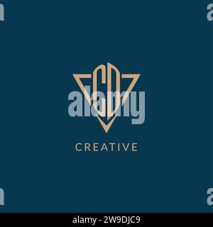 CD logo initials triangle shape style, creative logo design vector graphic Stock Vector