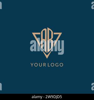 AB logo initials triangle shape style, creative logo design vector graphic Stock Vector