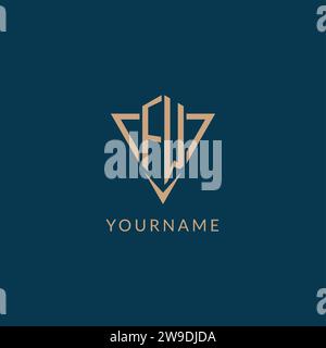 FW logo initials triangle shape style, creative logo design vector graphic Stock Vector