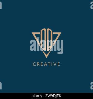 DQ logo initials triangle shape style, creative logo design vector graphic Stock Vector