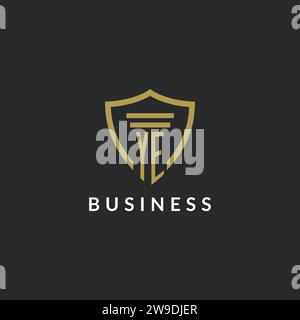 YE monogram logo initial with shield guard shape design ideas Stock ...