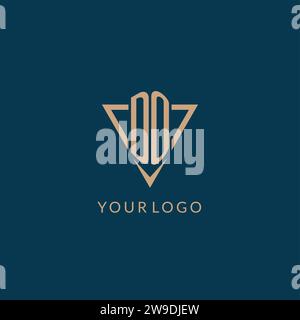 DO logo initials triangle shape style, creative logo design vector graphic Stock Vector