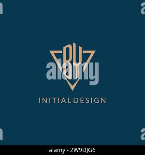 BY logo initials triangle shape style, creative logo design vector graphic Stock Vector