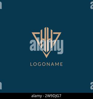 HH logo initials triangle shape style, creative logo design vector graphic Stock Vector