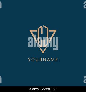 CJ logo initials triangle shape style, creative logo design vector graphic Stock Vector