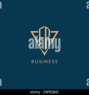 FR logo initials triangle shape style, creative logo design vector graphic Stock Vector
