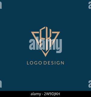 FK logo initials triangle shape style, creative logo design vector graphic Stock Vector