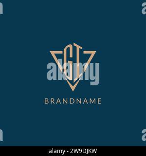 GI logo initials triangle shape style, creative logo design vector graphic Stock Vector