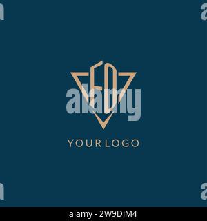 FO logo initials triangle shape style, creative logo design vector graphic Stock Vector