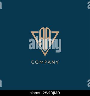 AA logo initials triangle shape style, creative logo design vector graphic Stock Vector