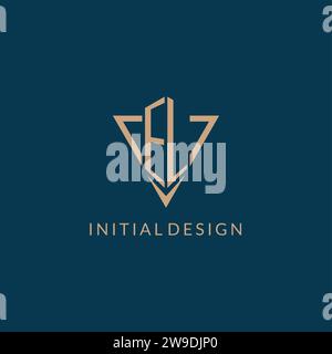 EL logo initials triangle shape style, creative logo design vector graphic Stock Vector