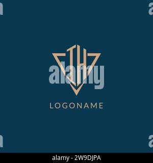 IH logo initials triangle shape style, creative logo design vector graphic Stock Vector