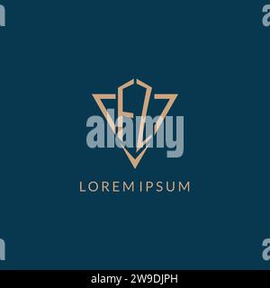 FZ logo initials triangle shape style, creative logo design vector graphic Stock Vector