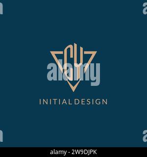 CY logo initials triangle shape style, creative logo design vector graphic Stock Vector