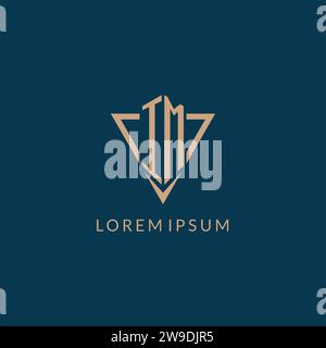 IM logo initials triangle shape style, creative logo design vector graphic Stock Vector
