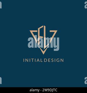 FL logo initials triangle shape style, creative logo design vector graphic Stock Vector