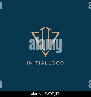 IT logo initials triangle shape style, creative logo design vector graphic Stock Vector